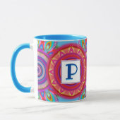 Custom Initial Psychedelic Regenbogenkaffee Tasse (Links)