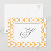 Custom Initial Pumpkin Pinwheels Postkarte (Vorne/Hinten)