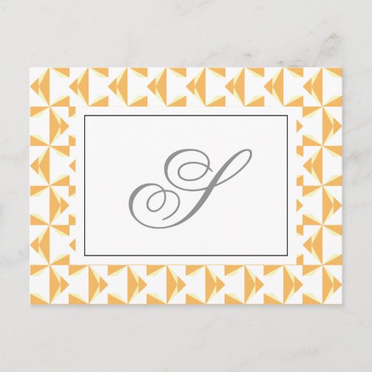 Custom Initial Pumpkin Pinwheels Postkarte (Vorderseite)