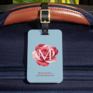 Custom Initial Rose iPhone Case | Modern Floral  Gepäckanhänger