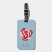 Custom Initial Rose iPhone Case | Modern Floral  Gepäckanhänger (Vorderseite vertikal)