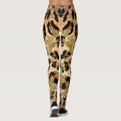 Custom Initial Stylish Gold Leopard High Waisted Leggings (Rückseite)