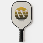 Custom Initial Sunset Circle Pickleball Schläger (Rückseite)