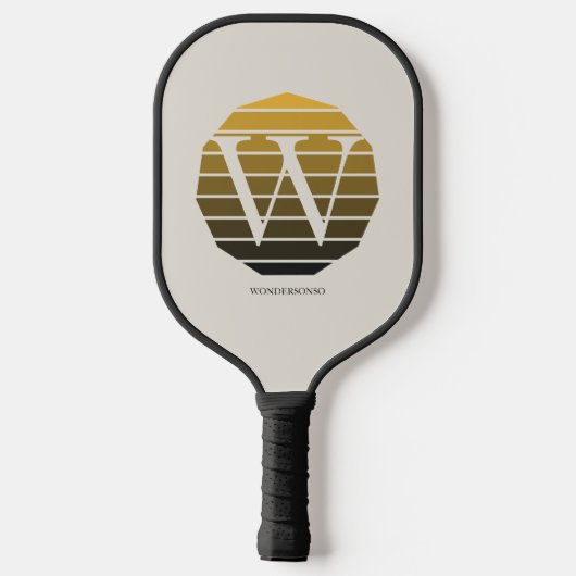 Custom Initial Sunset Circle Pickleball Schläger (Rückseite)
