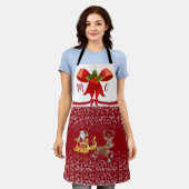 Custom Initialen Weihnachten Schneeflocken Santa R Schürze (Getragen)