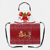 Custom Initialen Weihnachten Schneeflocken Santa R Schürze (Vorderseite)