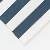 Custom Initials Blue/White Stripes Fleece Blanket (Ecke)