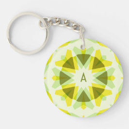 Custom Initials Bright Yellow Green Summer Star Schlüsselanhänger