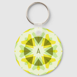 Custom Initials Bright Yellow Green Summer Star Schlüsselanhänger