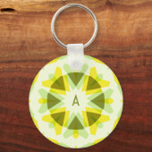 Custom Initials Bright Yellow Green Summer Star Schlüsselanhänger (Vorderseite)
