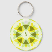 Custom Initials Bright Yellow Green Summer Star Schlüsselanhänger (Rückseite)