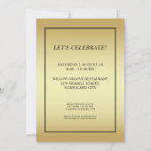 Custom Initials Elegant Black Gold 21. Geburtstag Einladung (Rückseite)