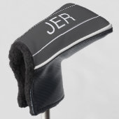 Custom Initials Elegant Golfer Moderner Grauer Put Golf Headcover (3/4 Vorderseite)