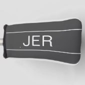 Custom Initials Elegant Golfer Moderner Grauer Put Golf Headcover (Vorderseite)