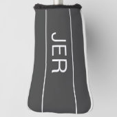 Custom Initials Elegant Golfer Moderner Grauer Put Golf Headcover (Rotieren 90)