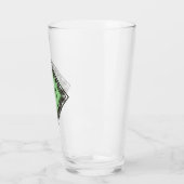 Custom Initials Elegant Manly Black Green Art Deco Glas (Links)
