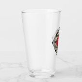 Custom Initials Elegante Manly Black Red Art Deco Glas (Rechts)