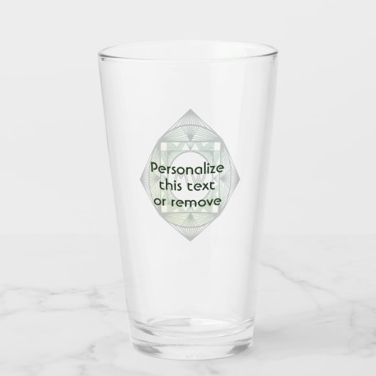 Custom Initials Elegante Manly Green Chic Art Deco Glas (Rückseite)