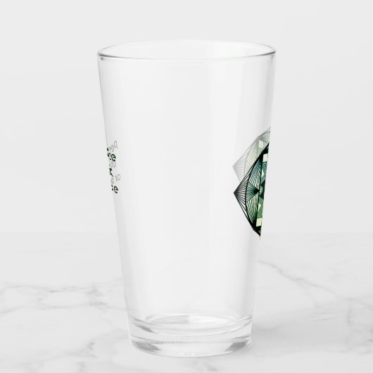 Custom Initials Elegante Manly Green Chic Art Deco Glas (Rechts)
