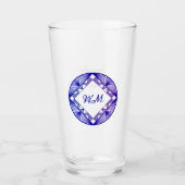 Custom Initials Elegantes Lila Design Glas (Vorderseite)
