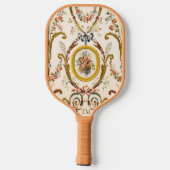 Custom Initials French Rokoko Floral Elegant Pickleball Schläger (Rückseite)