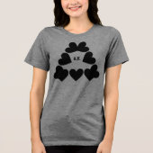 Custom Initials Heart Triangle Ladies Tri-Blend Shirt (Vorderseite)