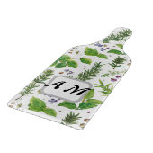  Custom initials Herbs seamless pattern  Schneidebrett (Ecke)