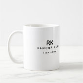 Custom Initials, Name und Slogan "I like coffee" Kaffeetasse (Links)