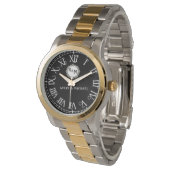 Custom Initials & Names Monogram Timeless Style Armbanduhr (Schrägansicht)