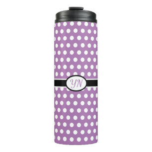 Custom Initials Polka Dot Thermal Tumbler Thermosbecher