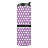 Custom Initials Polka Dot Thermal Tumbler Thermosbecher (Nach links gedreht)