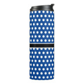 Custom Initials Polka Dot Thermal Tumbler Thermosbecher (Nach links gedreht)
