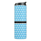 Custom Initials Polka Dot Thermal Tumbler Thermosbecher (Nach links gedreht)