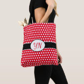 Custom initials Polka Dot Tote Bag Tasche (Von Nahem)
