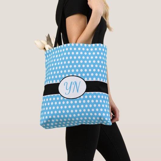 Custom initials Polka Dot Tote Bag Tasche (Von Nahem)