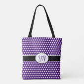 Custom initials Polka Dot Tote Bag Tasche (Rückseite)