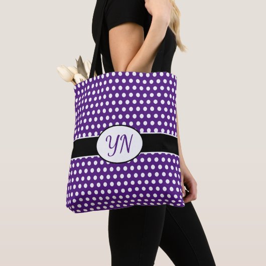 Custom initials Polka Dot Tote Bag Tasche (Von Nahem)
