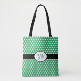Custom initials Polka Dot Tote Bag Tasche