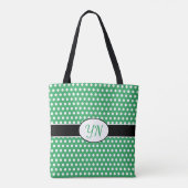 Custom initials Polka Dot Tote Bag Tasche (Rückseite)