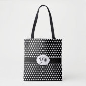 Custom initials Polka Dot Tote Bag Tasche (Vorderseite)