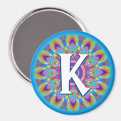 Custom initials psychedelische Kühlschrankmagnet B (Vorderseite/Rückseite)