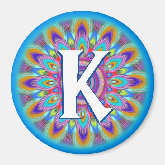 Custom initials psychedelische Kühlschrankmagnet B (Vorne)