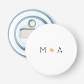 Custom Initials Texas Wedding Monogram Bevorzugung Flaschenöffner (Vorderseite)