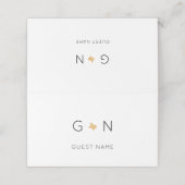Custom Initials Texas Wedding Monogram Platzkarte (Außenseite Aufgefaltet)