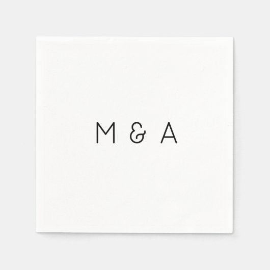Custom Initials Wedding Napkin Serviette (Vorderseite)
