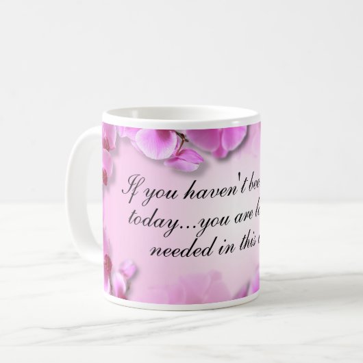 Custom Inspirational Pink Orchid Kaffeetasse (Vorderseite Links)