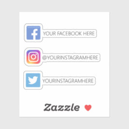 Custom Instagramm Facebook Twitter Social Media Aufkleber