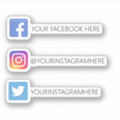 Custom Instagramm Facebook Twitter Social Media Aufkleber (Vorderseite)