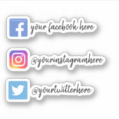 Custom Instagramm Facebook Twitter Social Media Aufkleber (Vorderseite)