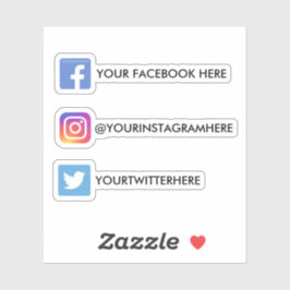 Custom Instagramm Facebook Twitter Social Media Aufkleber